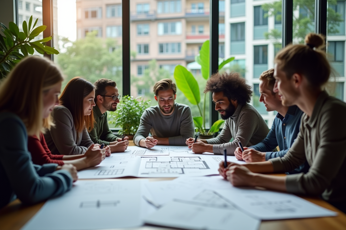 Groupe de personnes collaborant autour d