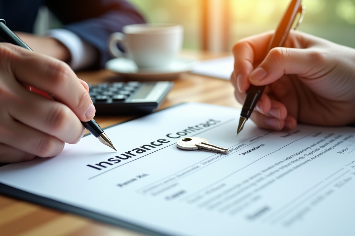 Main signant un contrat d